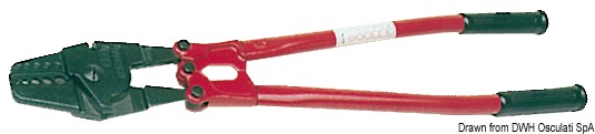 Ganasce in acciaio speciale con manopole in gomma. Trattato ad alta frequenza e temperato. Regolazione micrometrica della pressatura del manicotto.