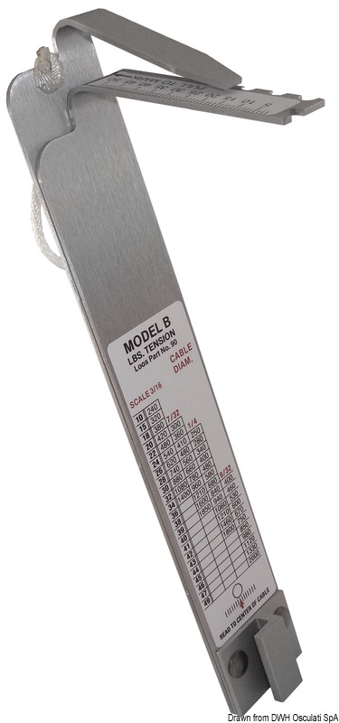 Utili per individuare l'esatta tensione da dare alle sartie. Realizzati in alluminio e acciaio inox. Estremamente pratici e di facile uso.