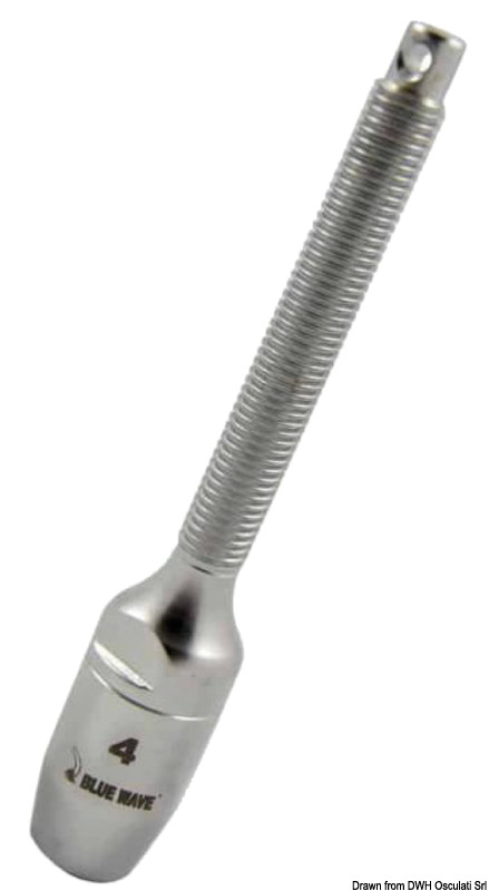 In acciaio inox 316 lucidato.