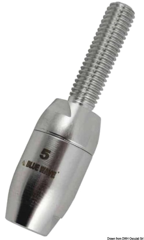 In acciaio inox 316 lucidato.