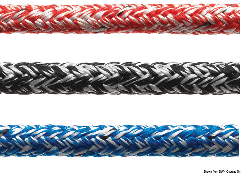 Treccia con calza esterna.Ideale per: scotte in genere, scotte spinnaker.Caratteristiche: leggerissima, non assorbe acqua, non si allunga, facile da impiombare, morbida al tatto nonostante le caratteristiche tecniche RACING.Anima: Dyneema SK78 prestirato.Calza esterna: Dyneema prestirato intrecciato con morbido polipropilene.