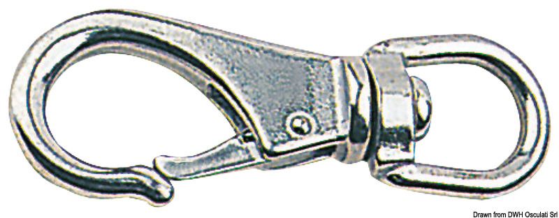 In acciaio inox AISI 316; per fiocco ad occhio chiuso.
