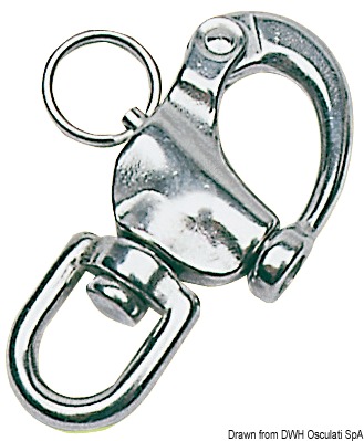In acciaio inox AISI 316, lucidati a specchio; occhio girevole.