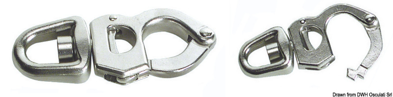 In acciaio inox AISI 316 lucidato; con apertura a grilletto.