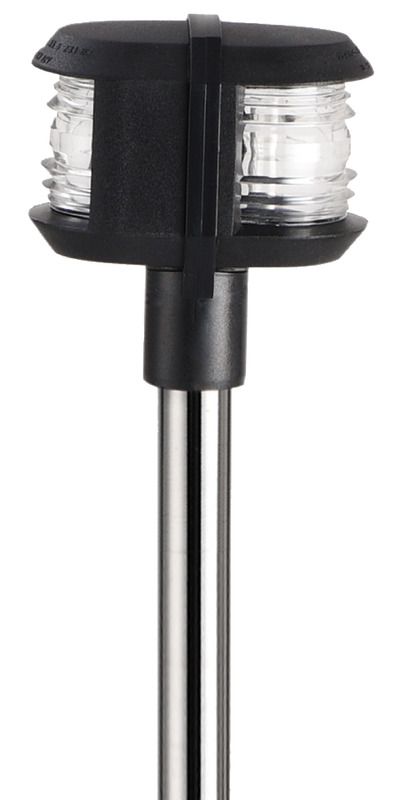 Completamente in acciaio inox. Possono essere utilizzate sia come fanali testa albero a 225°e 135°, sia come fanali di fonda a 360°.