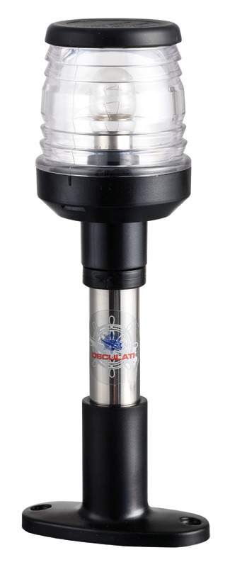 Per imbarcazioni < 20 m. Asta con tubo in acciaio inox, con fanale certificato COLREG72.