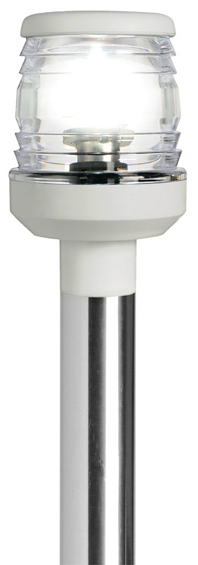 Per imbarcazioni < 20 m. E' provvista di una speciale basetta in acciaio inox AISI 316 con contatti a scatto. Inserendo l’asta nella basetta, si attiva automaticamente il contatto.