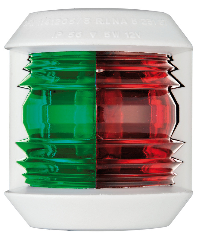 Approvate RINA in accordo al regolamento COLREG72. Presentano la prerogativa di essere alimentate da una piccola lampadina alogena ad alta intensità da 5 W, allo scopo di avere dimensioni esterne ridottissime, minimo sviluppo di calore e basso consumo di corrente. Fissaggio con solo due viti.