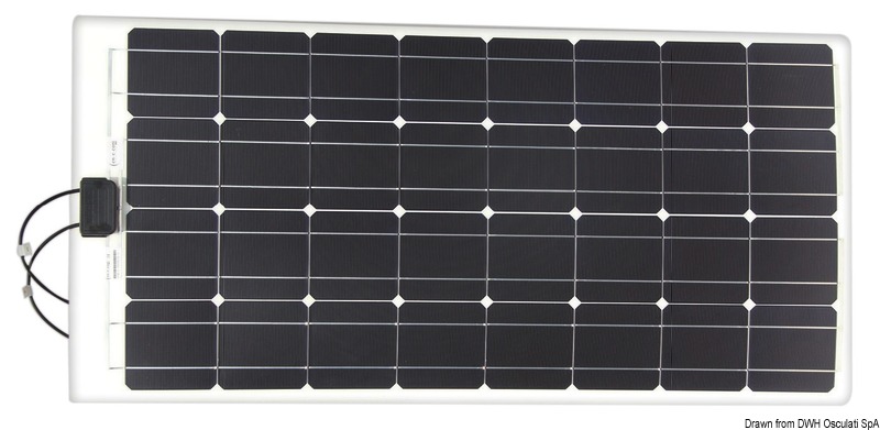 Fabbricati con celle solari aerospaziali ad alta performance. Sono pannelli di ultima generazione ultrasottili, solo 1,7 mm, e ultraflessibili. Efficienza celle mono 17,25%. Il pannello è composto da un sandwich formato da un supporto plastico + celle solari + rivestimento superficiale in resina epossidico UV resistente. Il fissaggio avviene tramite biadesivo. Cavo di connessione con spina MC4 incluso.Versione A: pannelli mono-cristallini.Versione B: equipaggiati con celle americane ad altissima efficienza Sun Power. Si ottiene un minor ingombro con un'efficienza superiore del 23% rispetto alle celle standard.