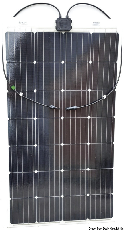 Fabbricati con celle solari aerospaziali ad alta performance. Sono pannelli di ultima generazione ultrasottili, solo 1,7 mm, e ultraflessibili. Efficienza celle mono 17,25%. Il pannello è composto da un sandwich formato da un supporto plastico + celle solari + rivestimento superficiale in resina epossidico UV resistente. Il fissaggio avviene tramite biadesivo. Cavo di connessione con spina MC4 incluso.Versione A: pannelli mono-cristallini.Versione B: equipaggiati con celle americane ad altissima efficienza Sun Power. Si ottiene un minor ingombro con un'efficienza superiore del 23% rispetto alle celle standard.