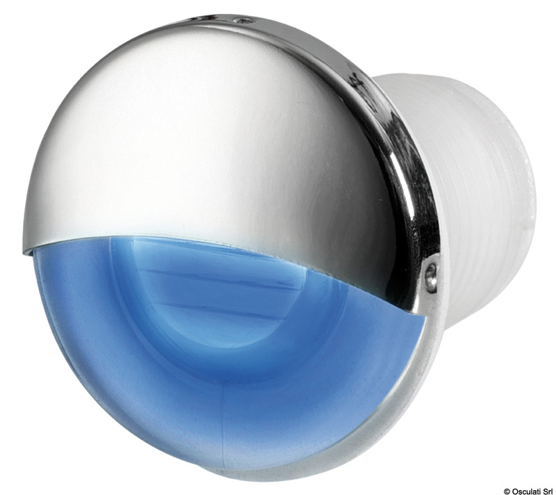 In tecnopolimero con palpebra di acciaio inox AISI 316 lucidato. Montaggio passante.