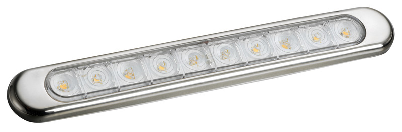 Sorgente luminosa LED SMD-HD alta efficenza. Versione base piana, ideale per vani motore, bagni, locali cucina, sotto i boma sulle barche a vela, ecc.
