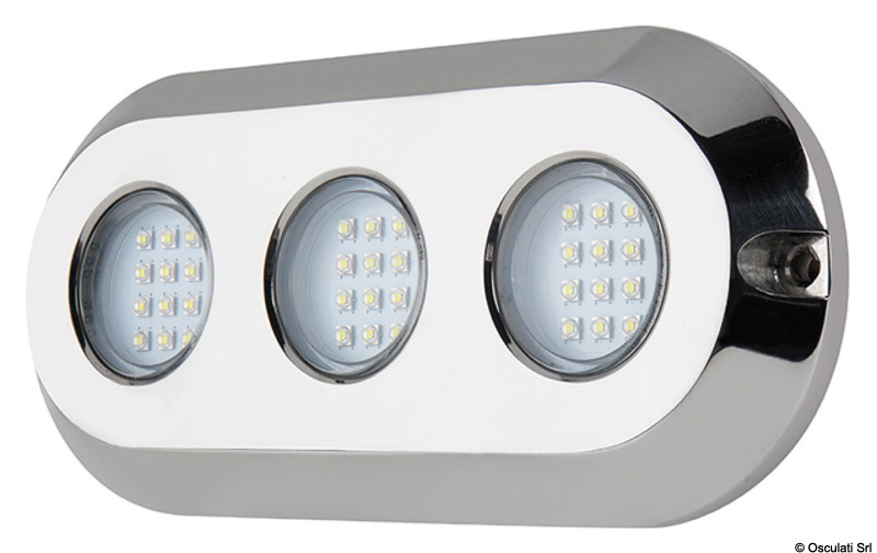 Carcassa in acciaio inox AISI 316 lavorate dal pieno con CNC. LED di ultima generazione di altissima resa, vetro in borosilicato anti-graffio.Fissaggio con viti senza incasso, versione colore unico bianco o blu con driver integrato 12/24 V.Si possono installare in serie.