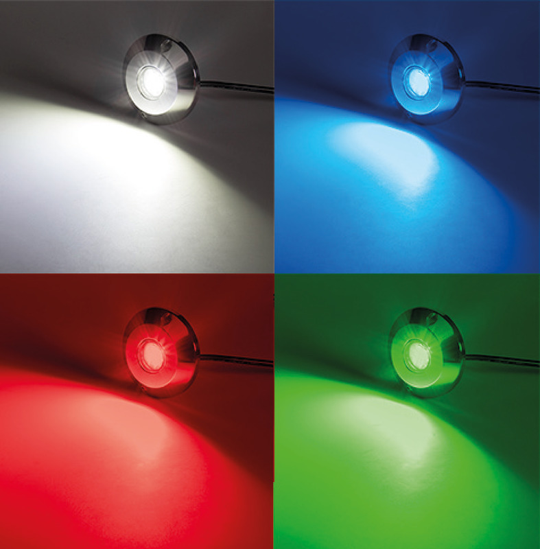 Carcassa in acciaio inox AISI 316, ricavata dal pieno con CNC.Led di ultima generazione ad altissima resa.Lente in vetro borosilicato anti-graffio, driver integrato 12/24 V; fissaggio con viti senza incasso.Si possono montare in serie; funzionamento con interruttore ON/OFF.