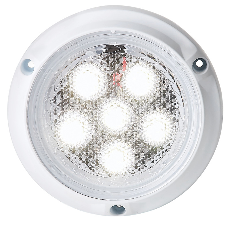 Installazione solo immersa in acqua. Fabbricata in tecnopolimero e dotata di LED ad alta efficienza. Grado di protezione IP68 e certificazione secondo la normativa EN60945.