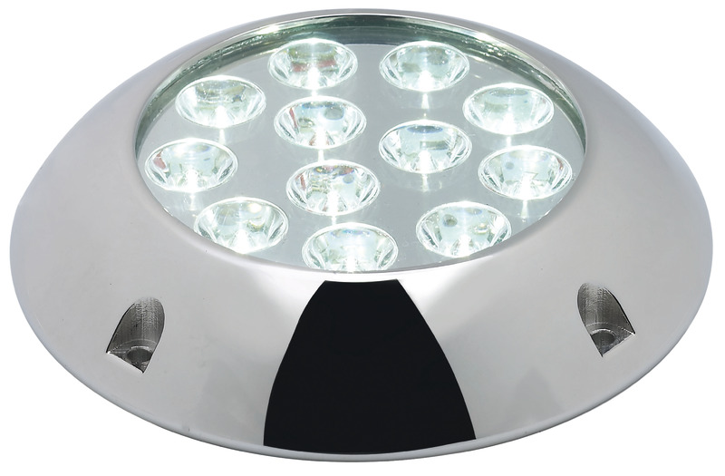 Fabbricata in acciaio inox AISI 316 lucidato a specchio, è dotato di LED alta potenza e di sistema parabolico per aumentare la luminosità.Può funzionare solo immerso in acqua.