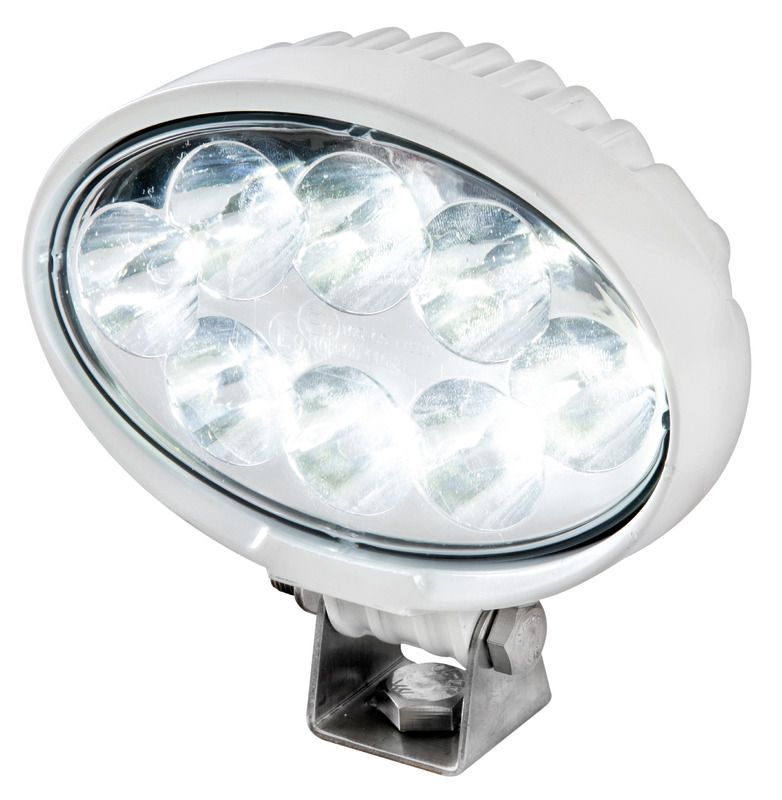 Carcassa in alluminio verniciato bianco. Staffa in acciaio inox.LED originali BRIDGELUX (USA).