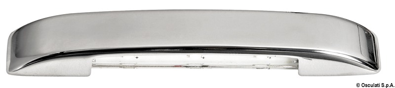 Carcassa microfusa in acciaio inox lucidato a specchio. Fissaggio tramite viti nascoste dal frontalino.