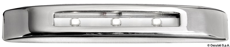 Carcassa microfusa in acciaio inox lucidato a specchio. Fissaggio tramite viti nascoste dal frontalino.