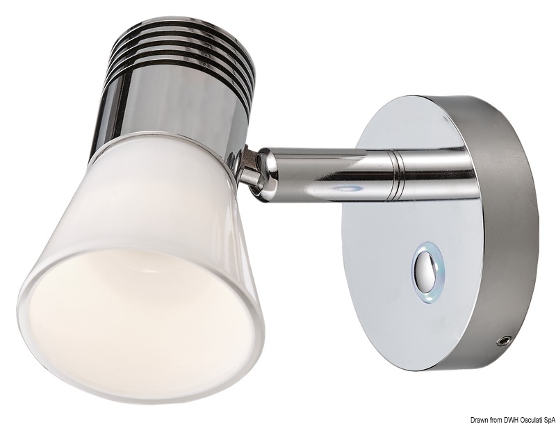 Corpo in alluminio. Interruttore touch. Interruttore touch con dimmer.
