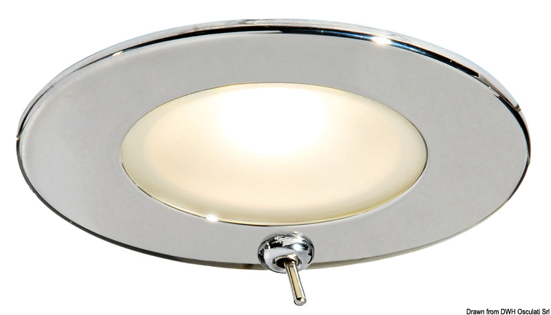 Corpo in acciaio inox. Lente in vetro satinato.Doppio sistema di fissaggio: con viti nascoste o con molle interne inox. Dimmerabili con 14.482.00