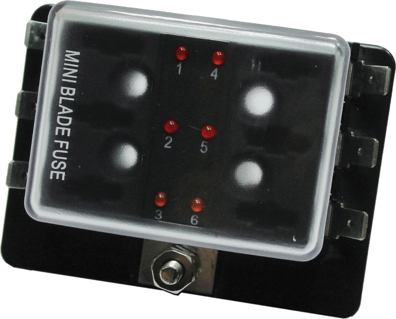 Corpo in PBT antifiamma nero e coperchio in policarbonato trasparente. Contatti a lama in rame stagnato, misura standard 6,3 mm.LED di segnalazione in caso di fusibile interrotto.