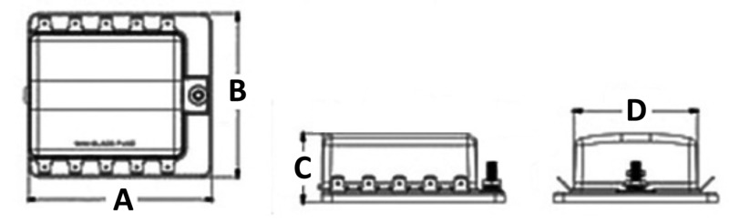 Riceve fusibili lamellari standard. Completa di LED di allarme fusibile interrotto.