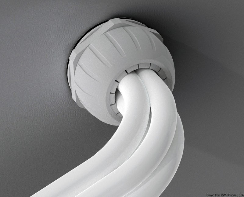 Per passaggi cavi elettrici attraverso paratie. Stampato in nylon ad alta resistenza con guarnizione interna sovra - stampata. Di facile installazione.