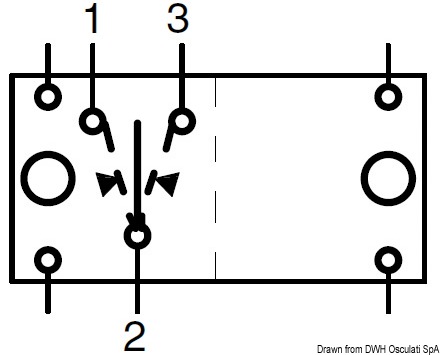 Impermeabili IP56. Richiedono per l’installazione un foro rettangolare da 21,5x36,8 mm. Capacità massima 20 A a 12V e 15 A 24 V. Completi di doppia illuminazione: uno che illumina il simbolo dell’utenza a cui é collegato, sempre acceso (per essere rintracciato al buio), il secondo che illumina una apposita fessura sotto il simbolo che si accende come spia quando si attiva l’utenza, bascula da ordinare a parte.