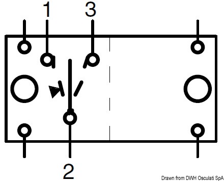Impermeabili IP56. Richiedono per l’installazione un foro rettangolare da 21,5x36,8 mm. Capacità massima 20 A a 12V e 15 A 24 V. Completi di doppia illuminazione: uno che illumina il simbolo dell’utenza a cui é collegato, sempre acceso (per essere rintracciato al buio), il secondo che illumina una apposita fessura sotto il simbolo che si accende come spia quando si attiva l’utenza, bascula da ordinare a parte.