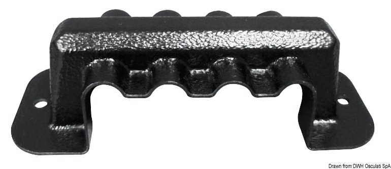 Base plastica ad alta capacità isolante. Barra di supporto in rame nichelato, viti e dadi in acciaio inox. volt 12/48.