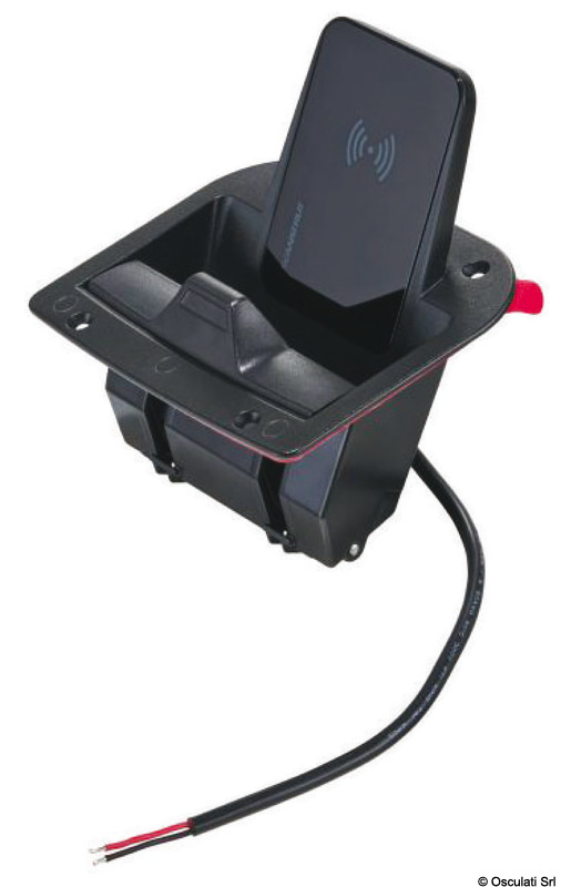 Caricatore wireless da incasso, progettato per resistere alle condizioni meteo più difficili.Questo dispositivo ricarica il telefono in modalità wireless e lo mantiene anche saldamente in posizione.Il tuo smartphone si bloccherà magneticamente senza sforzo nella posizione di ricarica ottimale.Consente la ricarica del telefono per l'ambiente esterno, senza la necessità di cavi.- IPX6 Impermeabile;- ricarica rapida da 10 W;- compatibile con ingresso 12/24V;- progettato per adattarsi a qualsiasi tipo di barca;- ricarica istantanea, nessuna connessione necessaria.