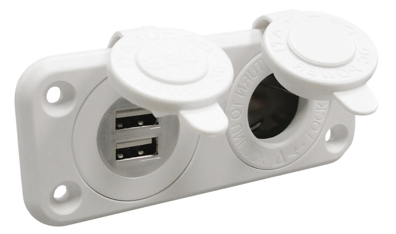 Fabbricate in nylon con cappuccio di protezione per renderle impermeabili. Ingresso 12/24 V. Uscita USB 5V.