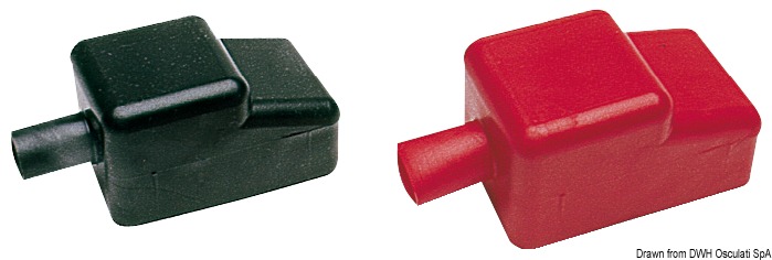 In PVC nero e rosso per coprire e isolare i morsetti delle batterie. Modello universale.