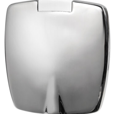 Doccia in acciaio inox, vano di alloggiamento bianco in ASA UV resistente.