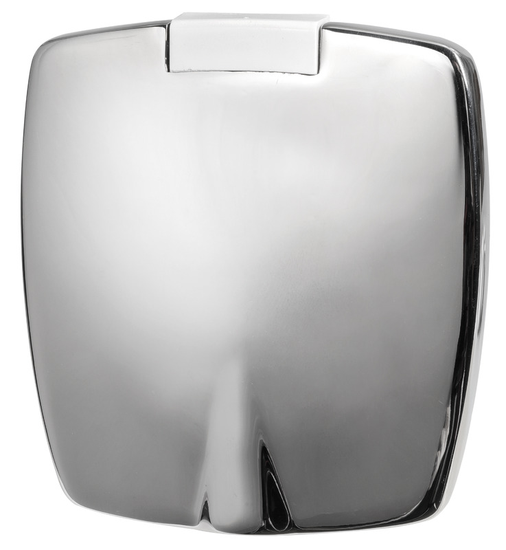 Doccia in acciaio inox, vano di alloggiamento bianco in ASA UV resistente.