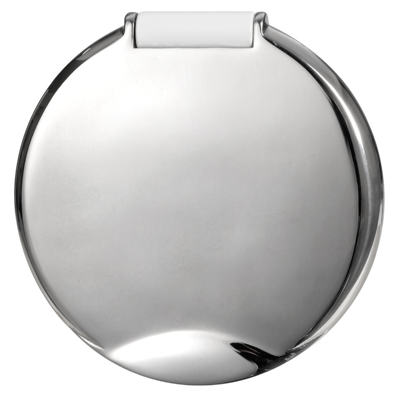 Doccia in acciaio inox, vano di alloggiamento bianco in ASA UV resistente.