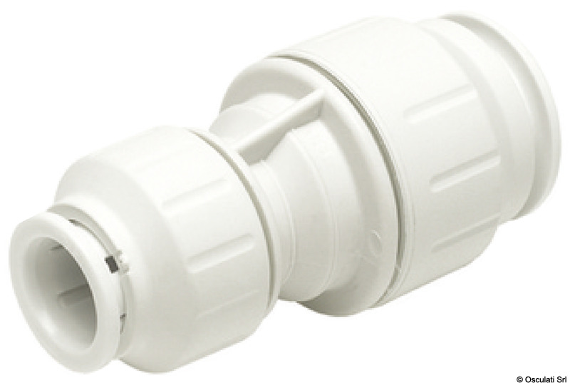 La gamma Speedfit a innesto rapido di John Guest utilizza la tecnologia data dall’azione combinata della pinzetta e della guarnizione.La pinzetta con denti in acciaio inox che aggraffa il tubo e l’O-Ring forniscono così una tenuta ermetica.