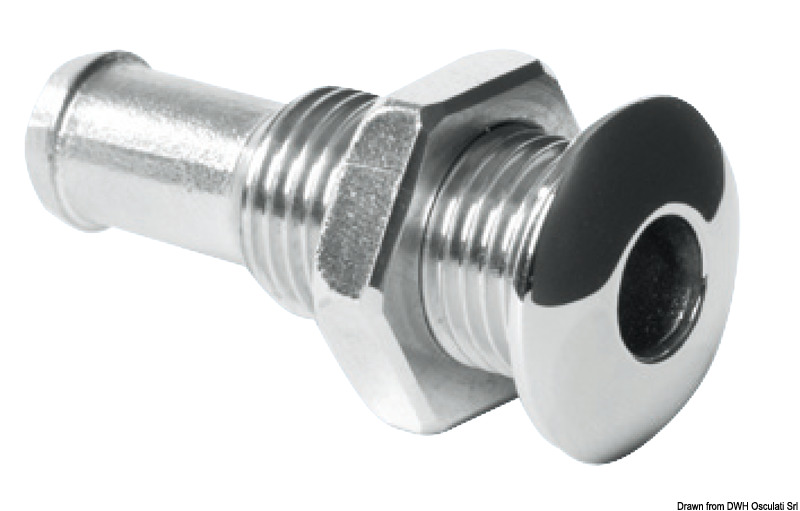 In acciaio inox AISI 316 lucidato.