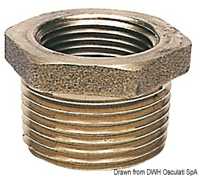Brass reduction male/female 3/8" x 1/4"