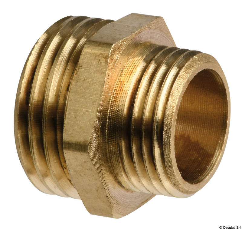 Brass double nipple 1/4" x 3/8"