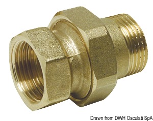 Straight 3-piece connector 1"