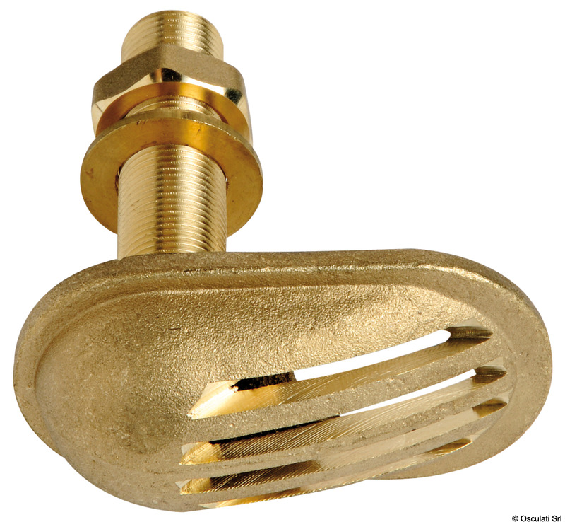 Cast brass thru hull scoop strainer 4"