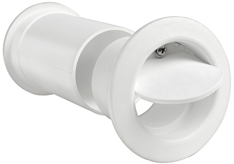 Con valvola di ritegno in nylon bianco a grande passaggio.