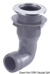 In nylon, con battuta frontale a vista in acciaio inox lucidato a specchio, con portagomma a 90°.