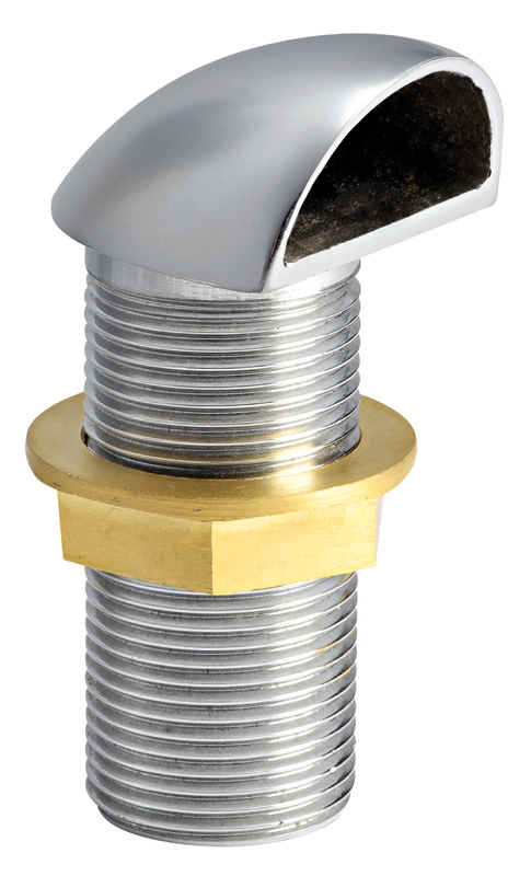 In ottone cromato, completamente filettato.