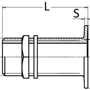 Flush threaded seacock chromed brass 1/2"