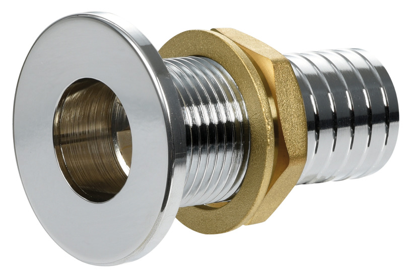 Thru hull flush mount chromed brass 3/4" x 24 mm