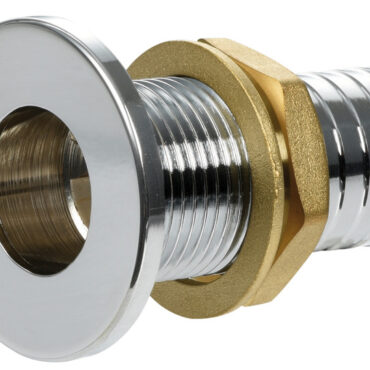 Thru hull flush mount chromed brass 3/8" x 15 mm