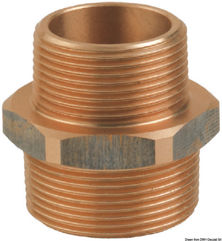 GUIDI bronze M-M double nipple 2" x 1"1/2